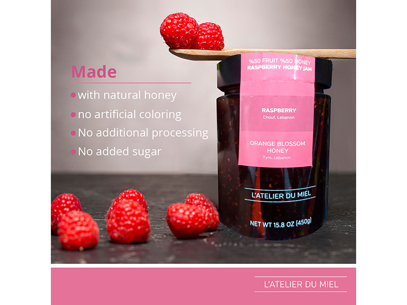 Raspberry Honey Jam 450g Minbaladeh.world